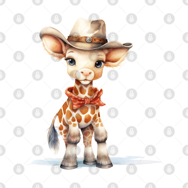 Giraffe Wearing a Cowboy Hat by Chromatic Fusion Studio