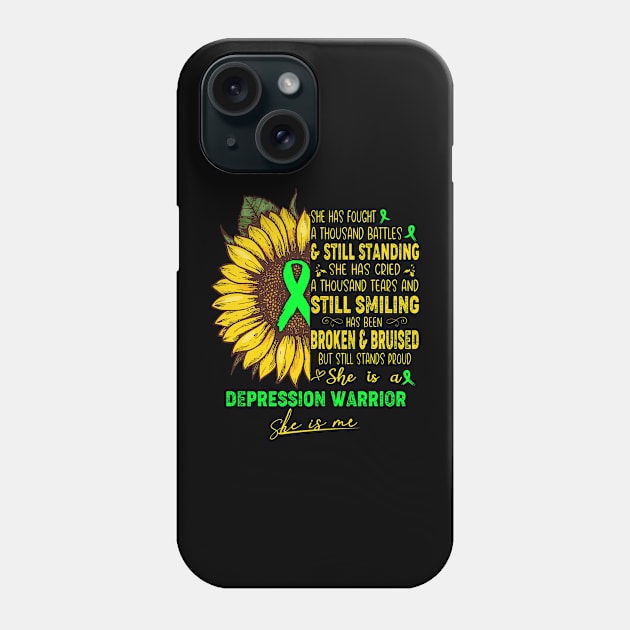 Depression Awareness She is A Depression Warrior She is Me Phone Case by ThePassion99