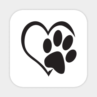 Dog Paw Love Heart Magnet