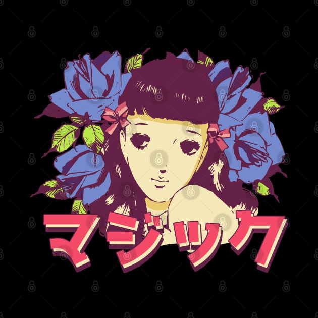 Anime Flower Girl 'Magic' In Japanese Aesthetic Otaku, Vintage by Issho Ni