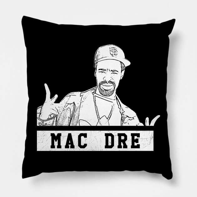 Mac dre // White retro Pillow by Degiab