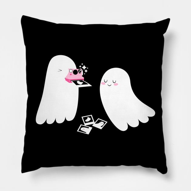 Ghost and Polaroid Pillow by Kimberly Sterling