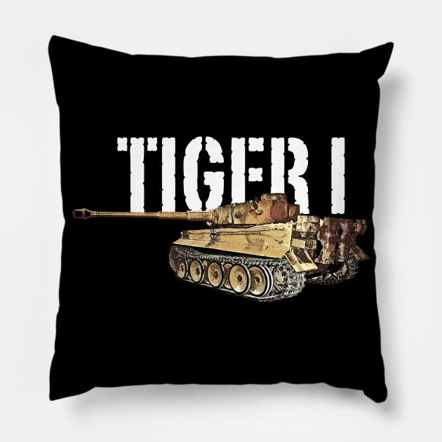 Tiger I Pillow by BearCaveDesigns