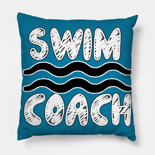 Swim Coach Tee, Sports Tee, Water Sport Shirt, Waves Tee, Best Selling T-Shirts,  Gift Idea Pillow by hardworking