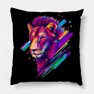 Psychedelic Lion Face Pillow