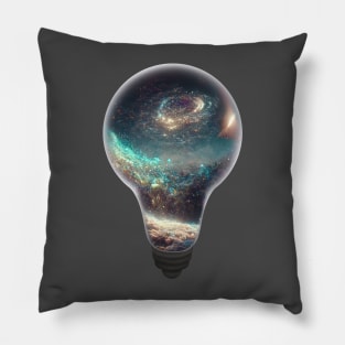 Galaxy in a lightbulb Pillow