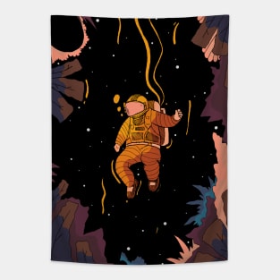 Deep dark space diver Tapestry