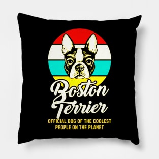 Funny Boston Terrier Vintage Retro Pillow