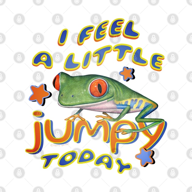 Funny and cute red eyed tree frog that is feeling a little jumpy today tee by Danny Gordon Art