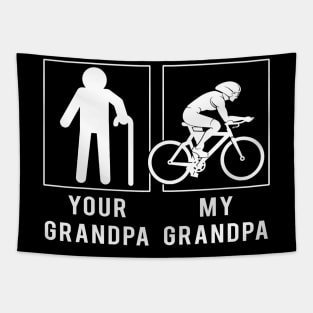 cycling your grandpa my grandpa tee for your grandson granddaughter Tapestry