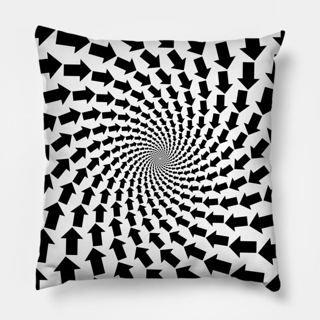 Optical Arrows Pillow by Njuguman