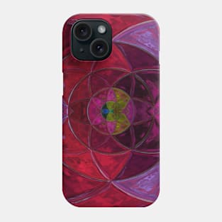 Mosaic Kaleidoscope Flower Red and Blue Phone Case