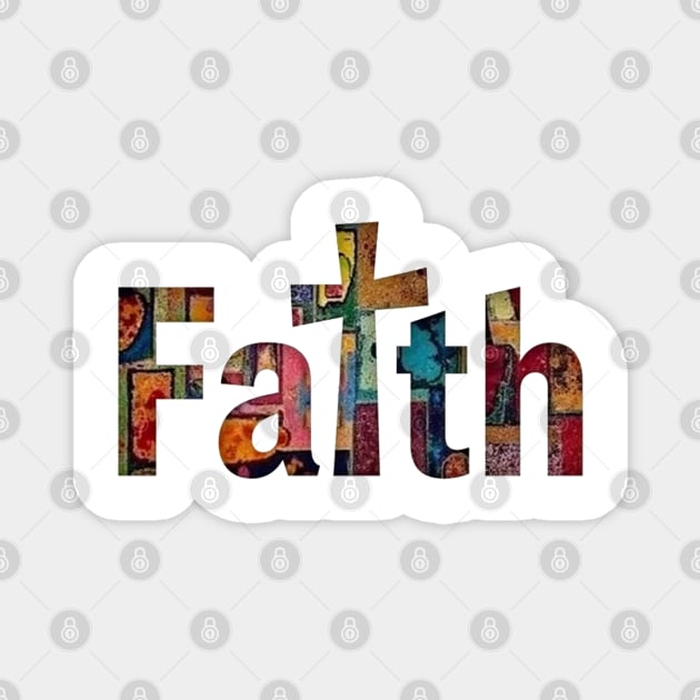 Faith in Full Color – Christian Cross Design Magnet by Rox