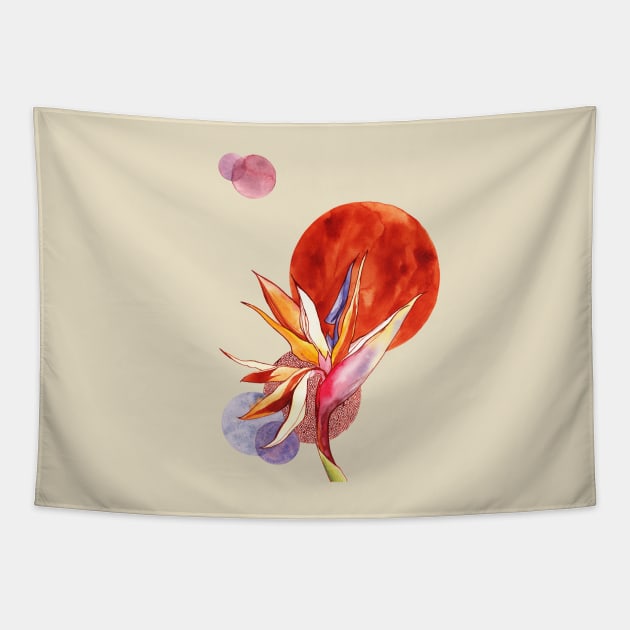 Bird of paradise Tapestry by Alla_LSK