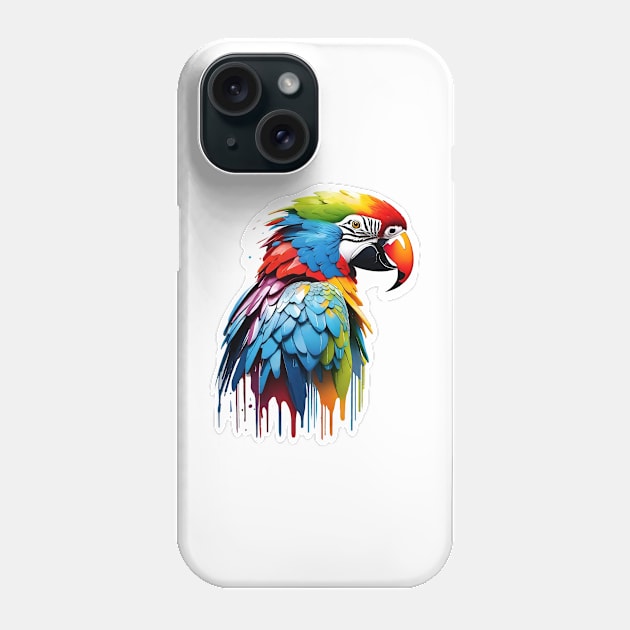 Parrot Head Dripping Rainbow Graffiti Phone Case by VictoriaLehnard