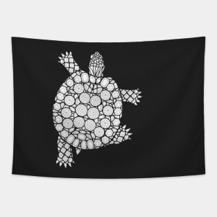 Gems Turtle Illustration, Nautical Animal Design Tapestry