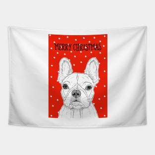 French Bulldog Christmas Greeting Tapestry