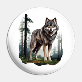 Grey Wolf Pin