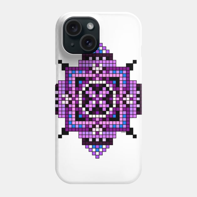 small purple pocket size pixelated mandala Phone Case by DARNA