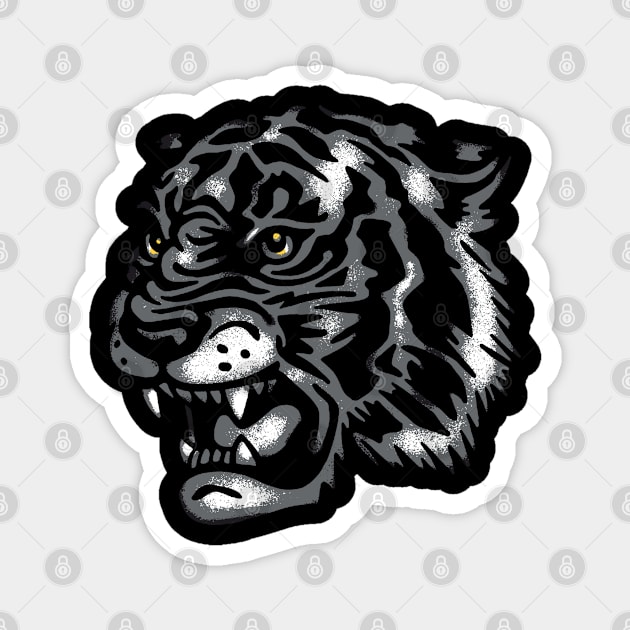 Tiger Tattoo B&W Magnet by Bada$$Characters