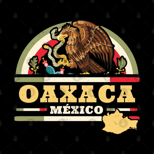 Oaxaca Mexico - Mapa Bandera Mexicana - Mexican State by OrangeMonkeyArt