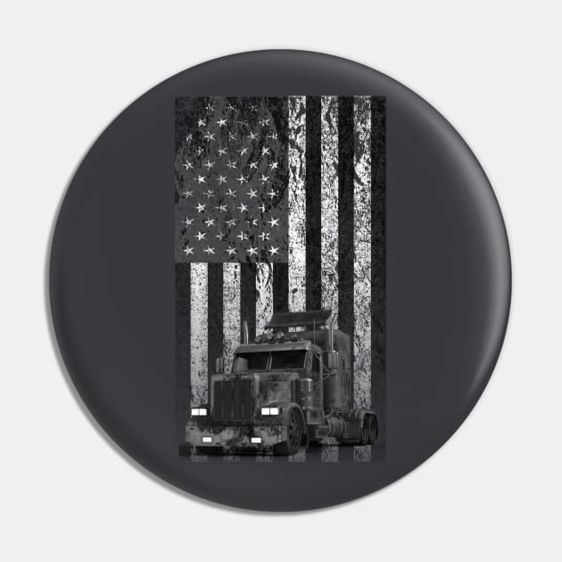 American Flag Trucker Pin by BlackGrain