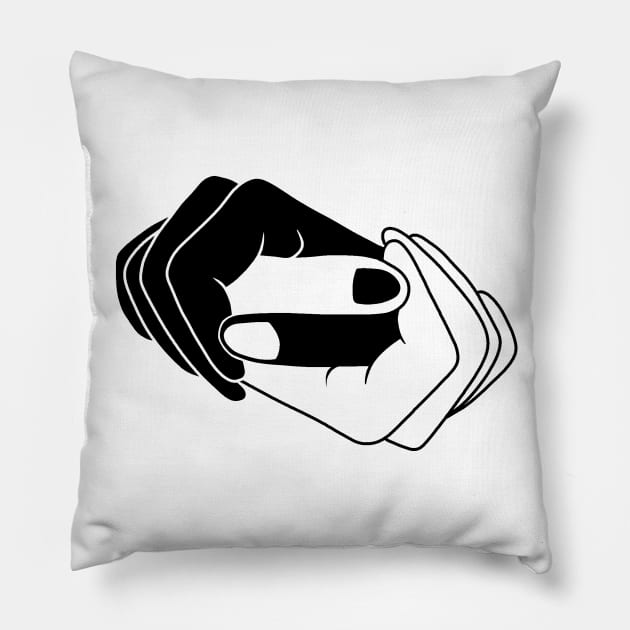 Black and white hands Pillow by valentinahramov