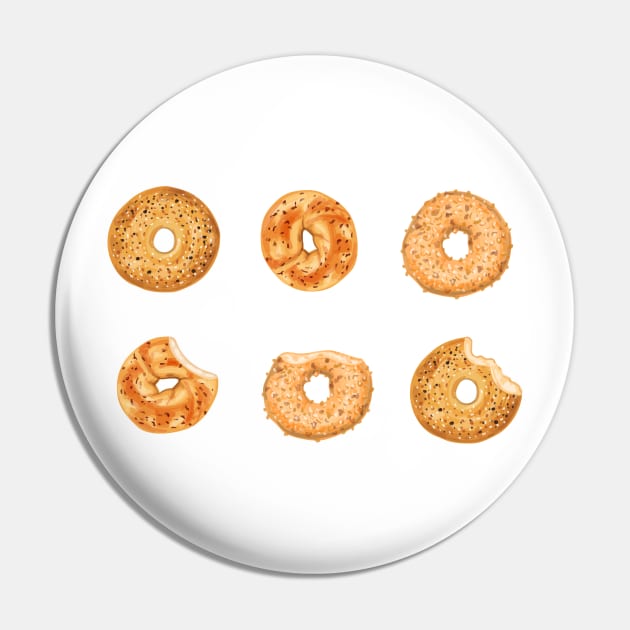 Bagel stickers Pin by SouthPrints