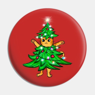 Cat Christmas Tree Pin