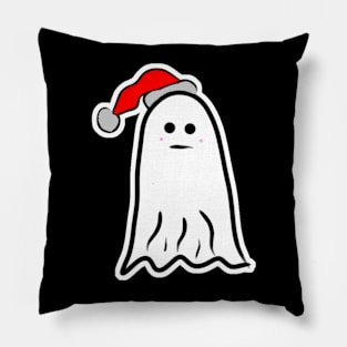 Ghost Wearing Santa Hat Pillow