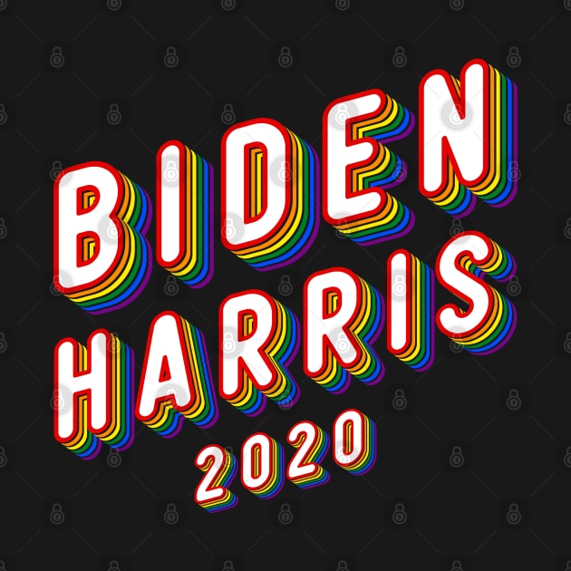 Biden Harris 2020 LGBTQ Pride Rainbow text by G! Zone