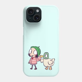 sarah and duck holding hands / children cartoon Phone Case