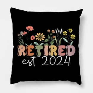 Retired 2024 Retirement For Women 2024 Wildflower Pillow