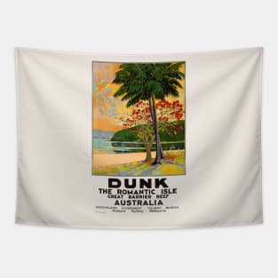 Dunk The Romantic Isle Australia Vintage Travel Poster Tapestry