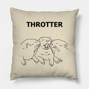 Throtter, Three at Play, in Black on Tan Pillow