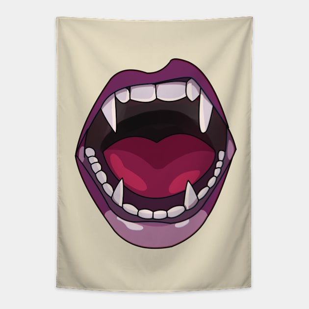 vampire mouth - vampire teeth Tapestry by persa