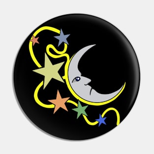 Stars and a Moon Pin