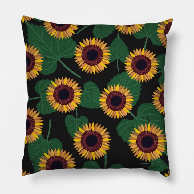 Sunflower summer garden Pillow by Pacesyte