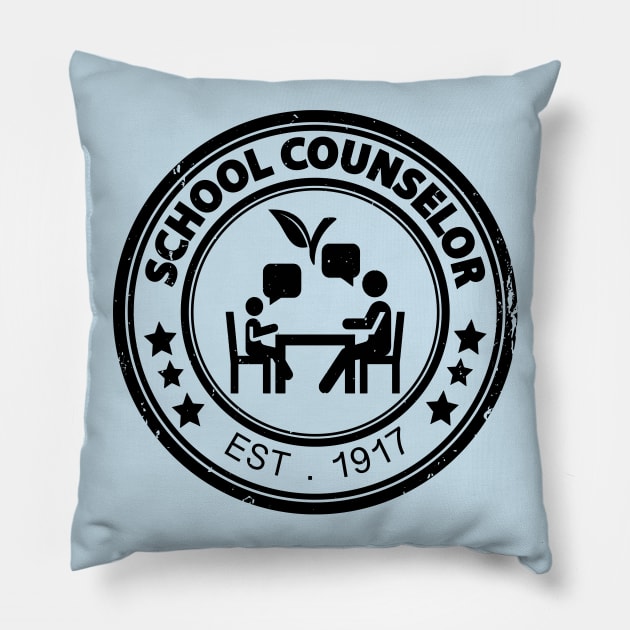 School Counselor Vintage Stamp Appreciation Gift Pillow by MoodPalace