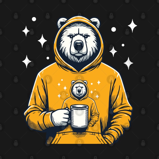 Cosmic Morning Bear - Wilderness Coffee Time by Graphic Duster