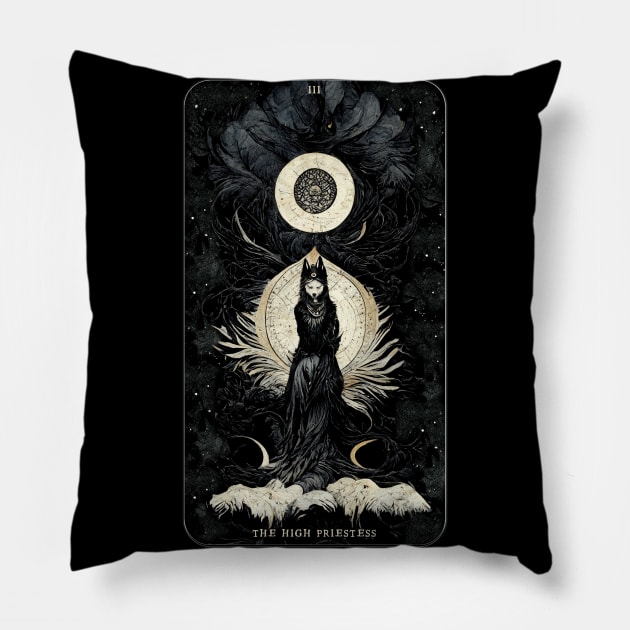 Tarot Wolves: The High Priestess Pillow by SeducedPigeon