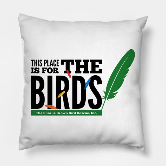 CB for the birds 2 - black type Pillow by Just Winging It Designs