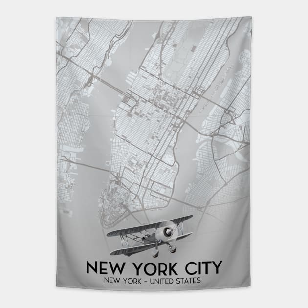 New York City Vintage map Tapestry by nickemporium1