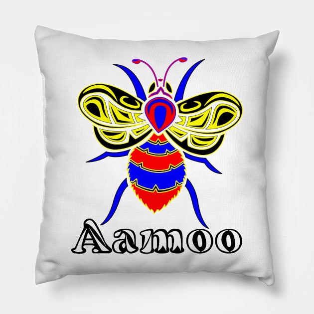 Polyamorous Aamoo (Bee) Pillow by KendraHowland.Art.Scroll