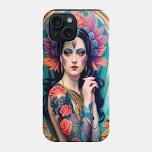 Pretty floral art - Beautiful girl with tattoos Phone Case