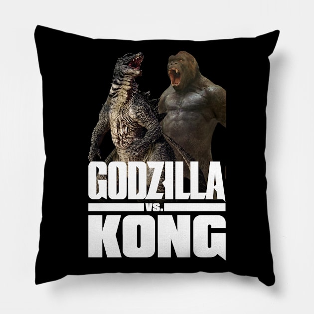 godzilla vs kong team godzilla Kong Pillow by Pannolinno