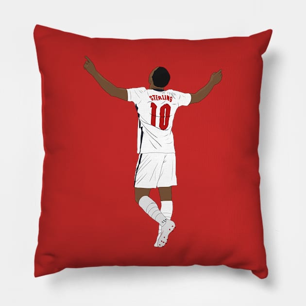 Raheem Sterling England Goal Celebration Pillow by Hevding