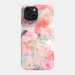 Warm Pastel Abstract Spring Wildflowers Trendy Watercolor Flowers Pattern Phone Case