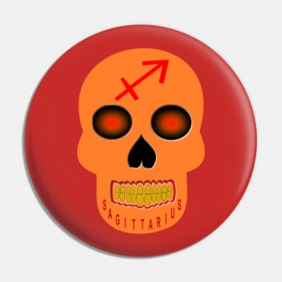 Sagittarius Star Sign Skull Pin