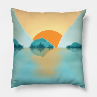 Landscape Lake in Japan Aesthetic Pillow